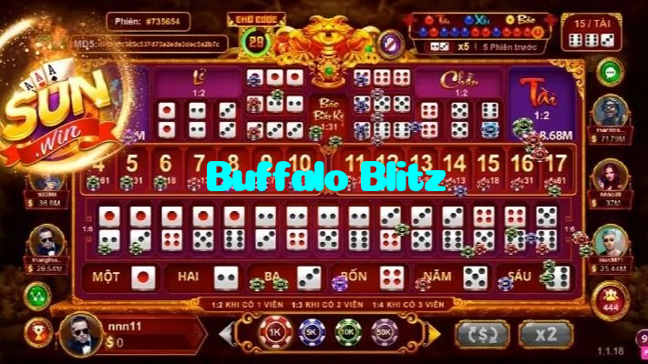 available types of Buffalo Blitz bet including pre-match live express and system bets
